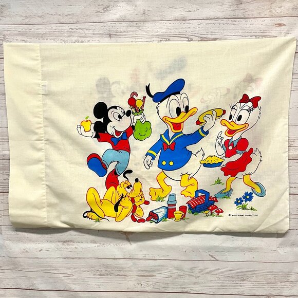 Vintage Disney Characters Standard Pillow Case - Picture 1 of 5